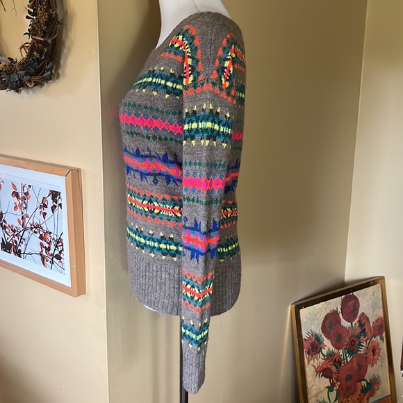 AMERICAN EAGLE OUTFITTERS Size S/P Wide Round Collar Nordic Graphic $79 NEW - Picture 4 of 11